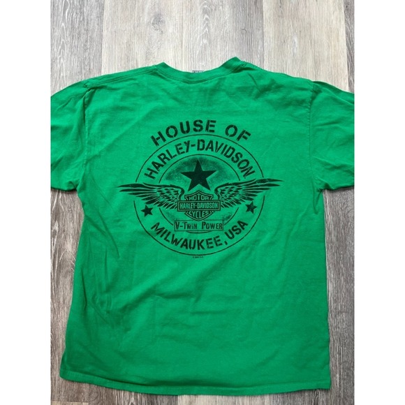 Vintage Y2K Irish Themed Harley Davidson Motorcycle T Shirt Sz L Milwaukee - Picture 3 of 3